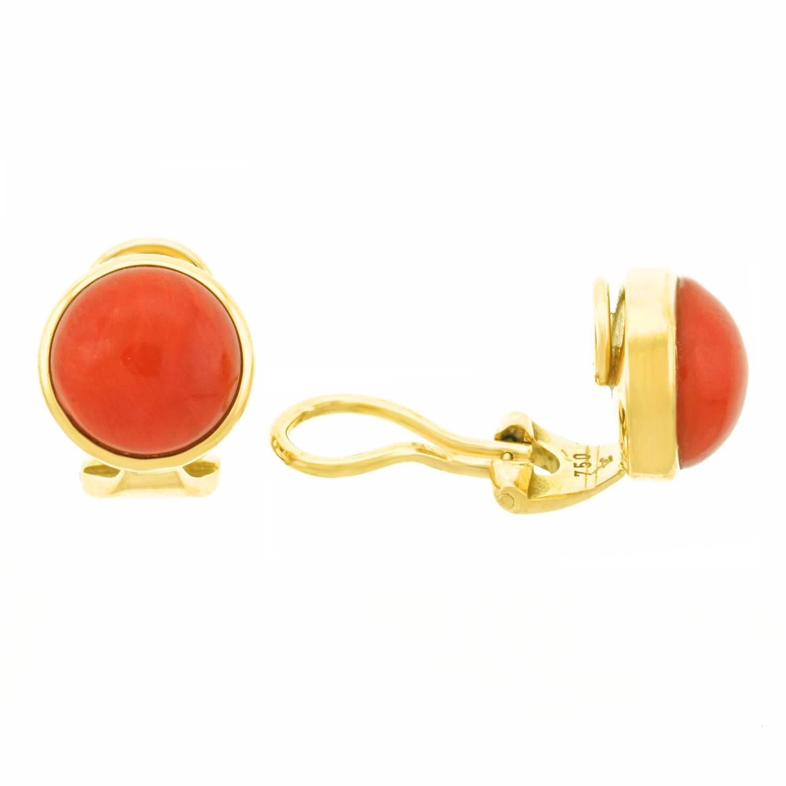 Natural Coral and Gold Earrings 3