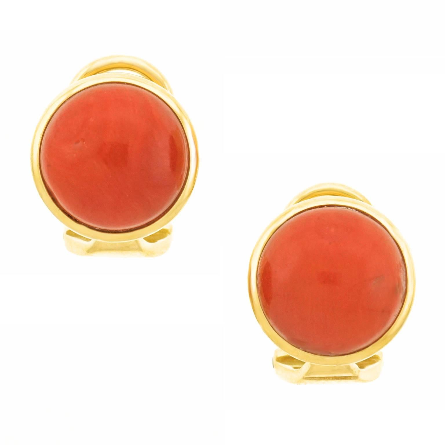 Natural Coral and Gold Earrings 4