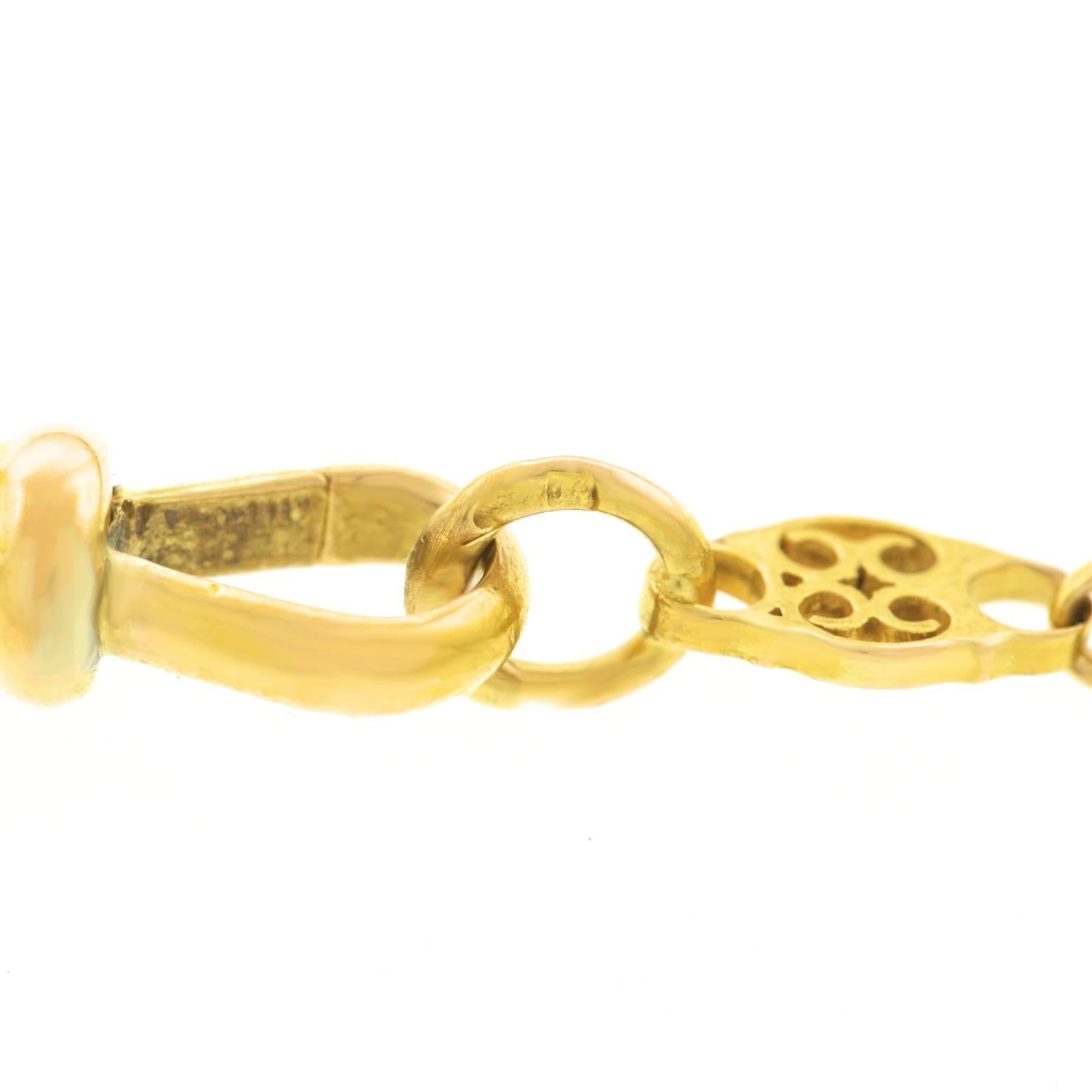 Antike französische filigrane Goldhalskette im Angebot 1