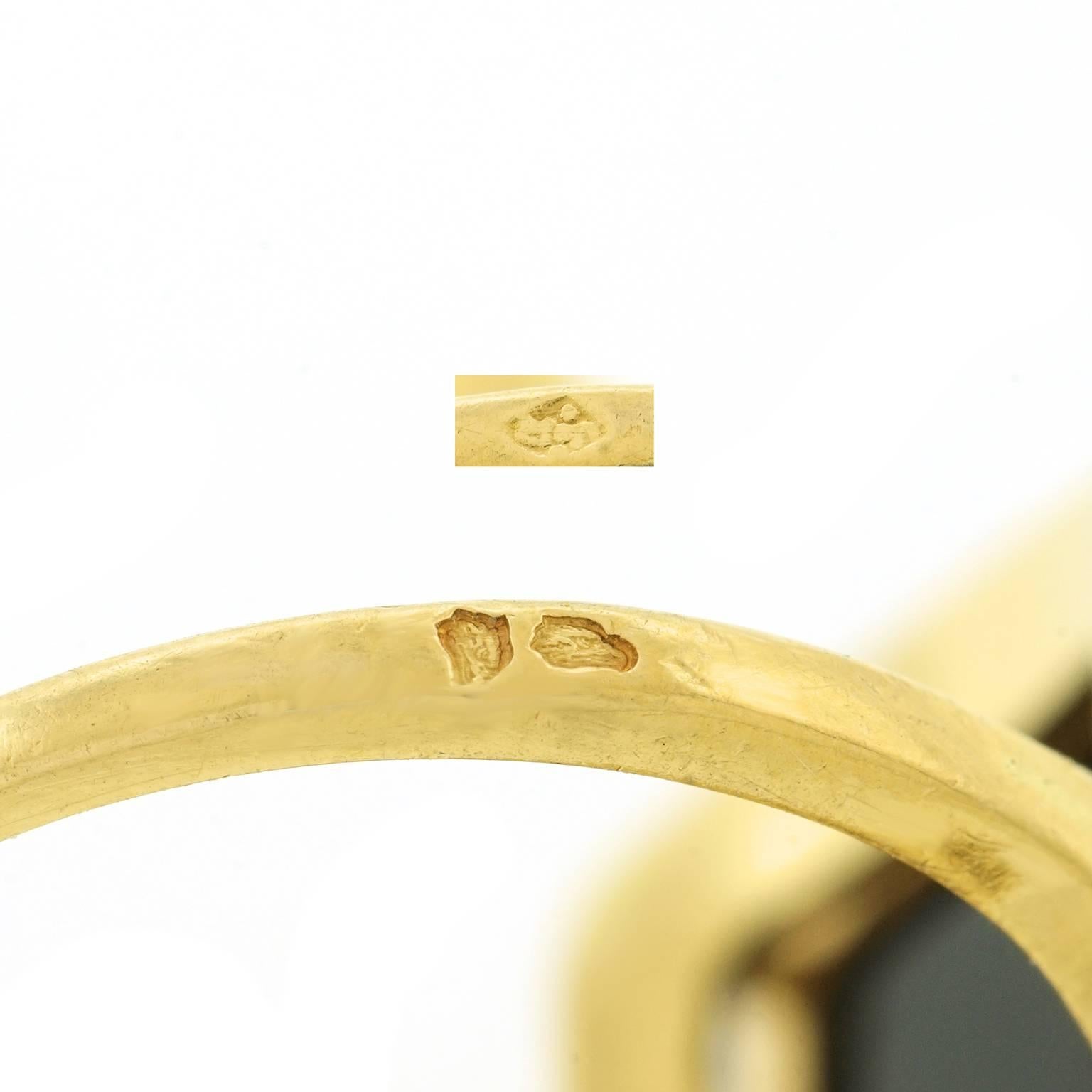 Art Deco Onyx Diamond Gold Ring 1