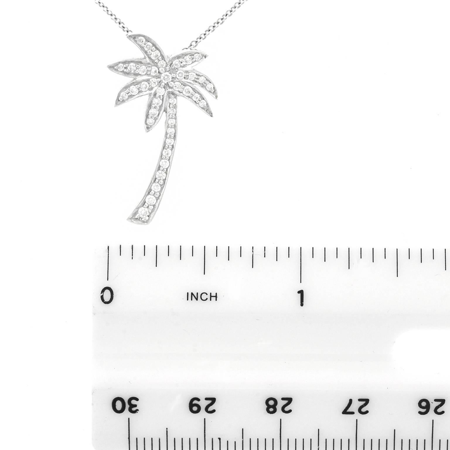 Tiffany & Co. Diamond-Set Palm Tree Platinum Pendant In Excellent Condition In Litchfield, CT