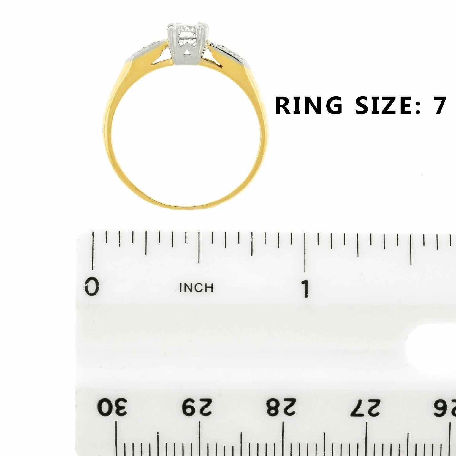 Retro Forties Diamond set Gold Engagement Ring 1