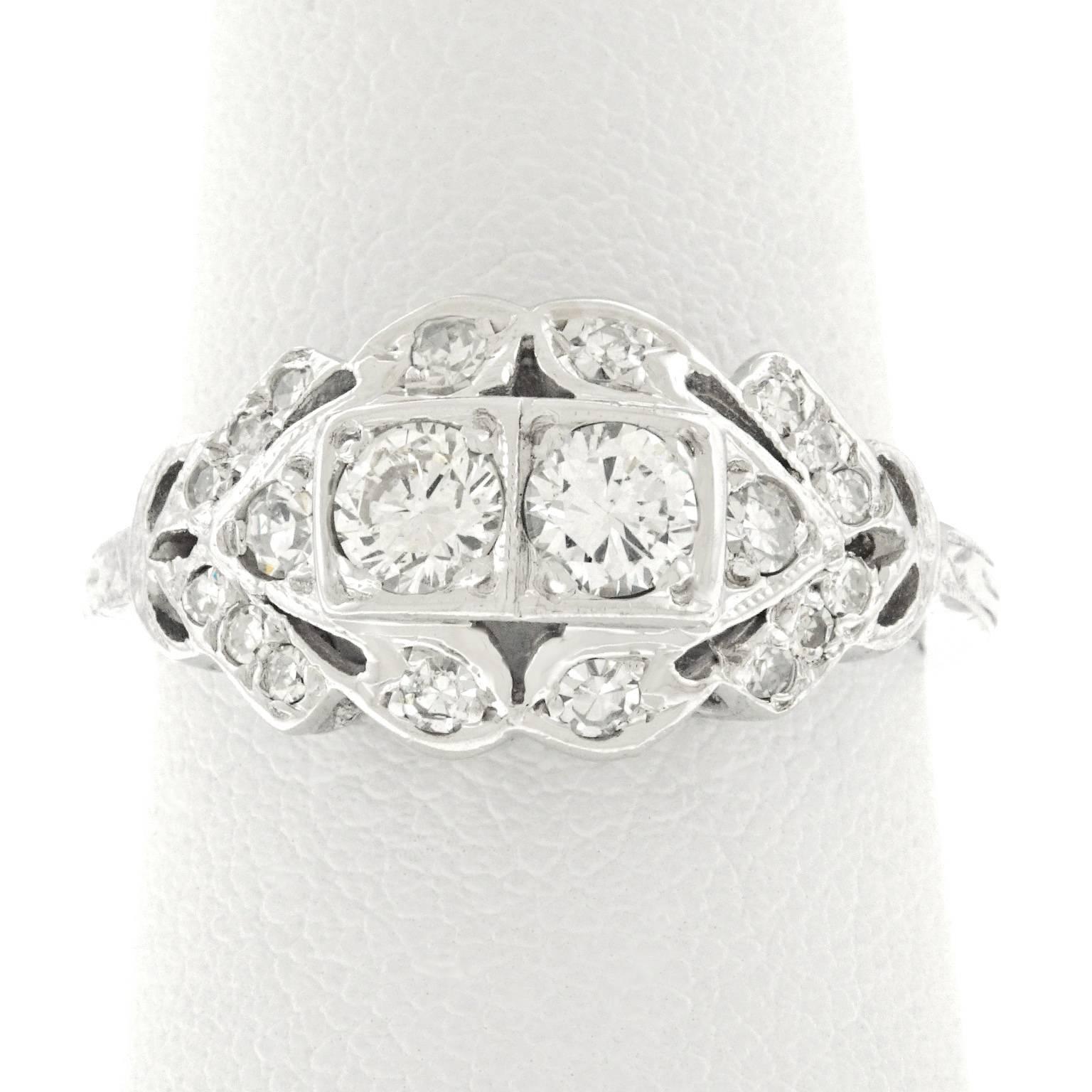 Art Deco Diamond-Set White Gold Ring 4