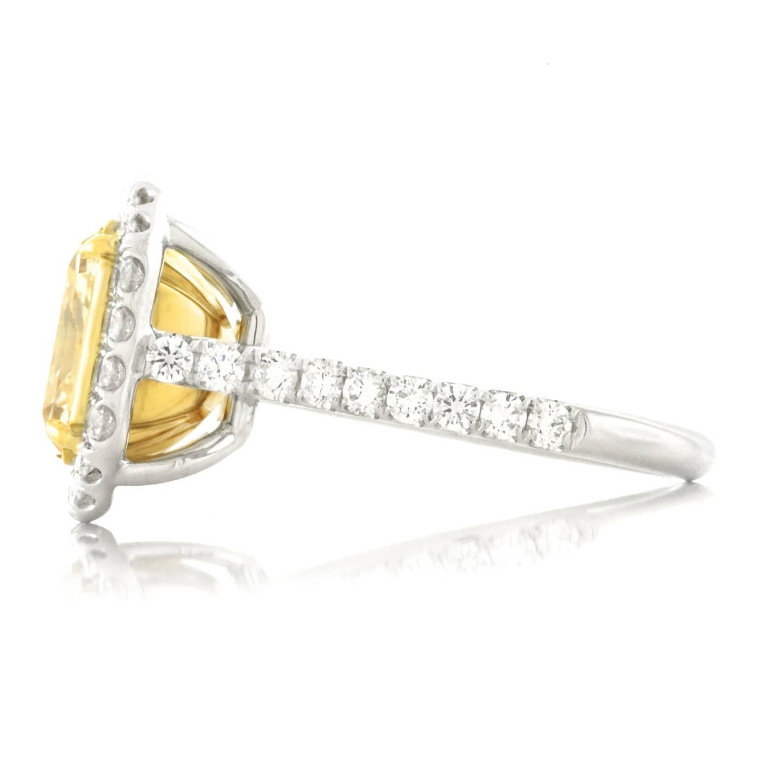 4.37 Carat Fancy Yellow Diamond Ring EGL Report 3