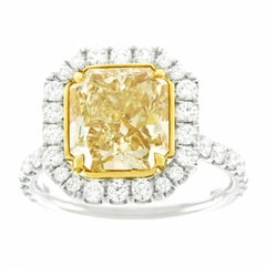 4.37 Carat Fancy Yellow Diamond Ring EGL Report