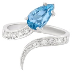 Sixties H. Stern Aquamarine & Diamond Modernist Snake Ring