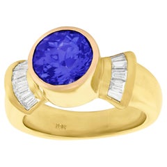 Seventies Chic Tanzanite and Diamond Ring