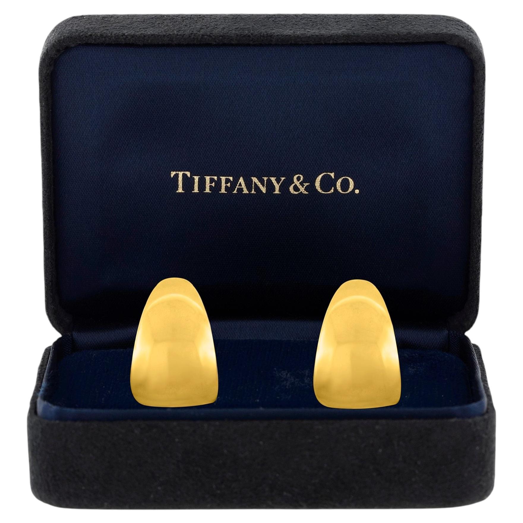 Tiffany Polished Gold Earrings For Sale