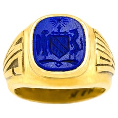 Trabert & Hoeffer-Mauboussin Lapis Signet Ring