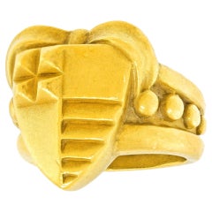Anillo de sello «Kieselstein-Cord» en oro amarillo con diseño abstracto