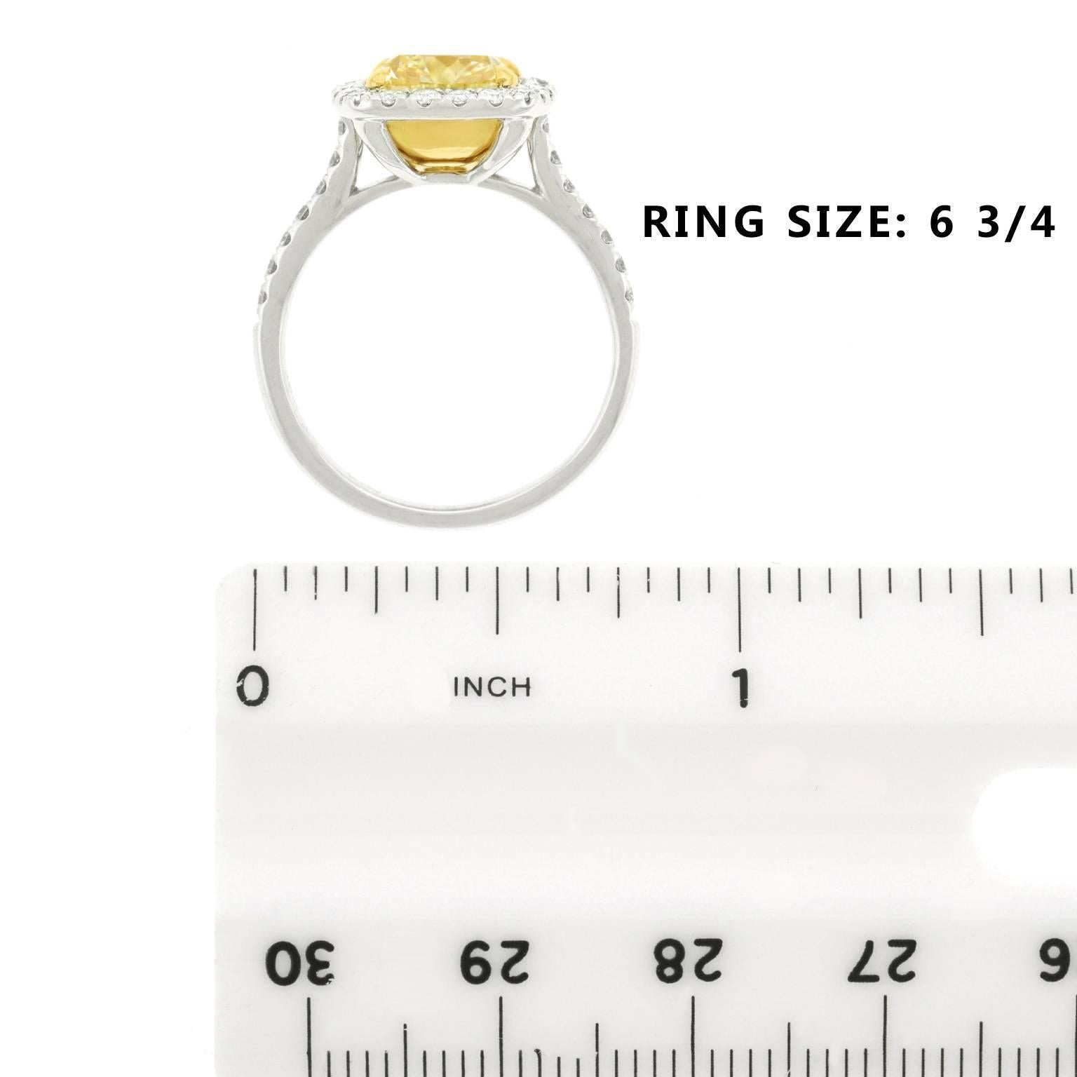 3.0 Carat Fancy Yellow Diamond Gold Ring EGL Lab Report 2