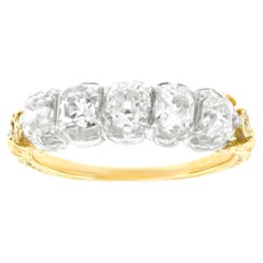 Anillo antiguo de diamantes de cinco piedras