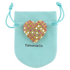 Tiffany & Co. Diamond and Ruby-set Heart Brooch