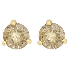 Fancy Light Brown Diamond Studs