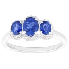 Three Stone Sapphire and Diamond Ring
