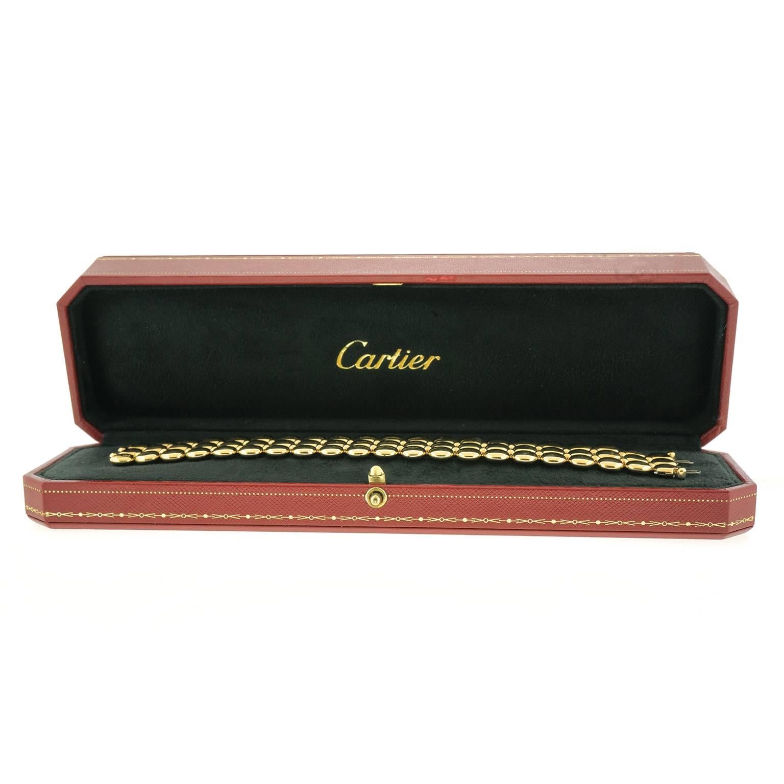 Cartier 1980s Reversible White-Yellow Gold Bracelet In Excellent Condition In Litchfield, CT