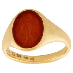 English 18k Gold Signet Ring