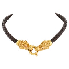 Italian 18k Dragon Necklace