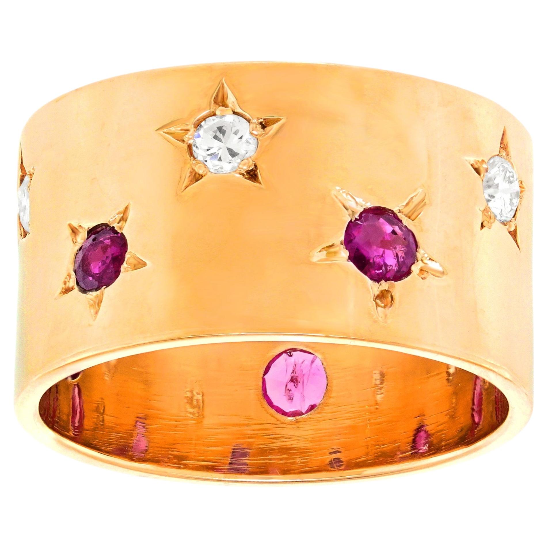 Art Deco Ruby & Diamond Star Ring