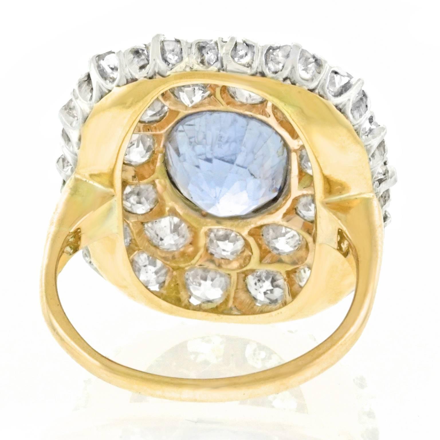Art Deco Sapphire and Diamond Set Gold Ring 3