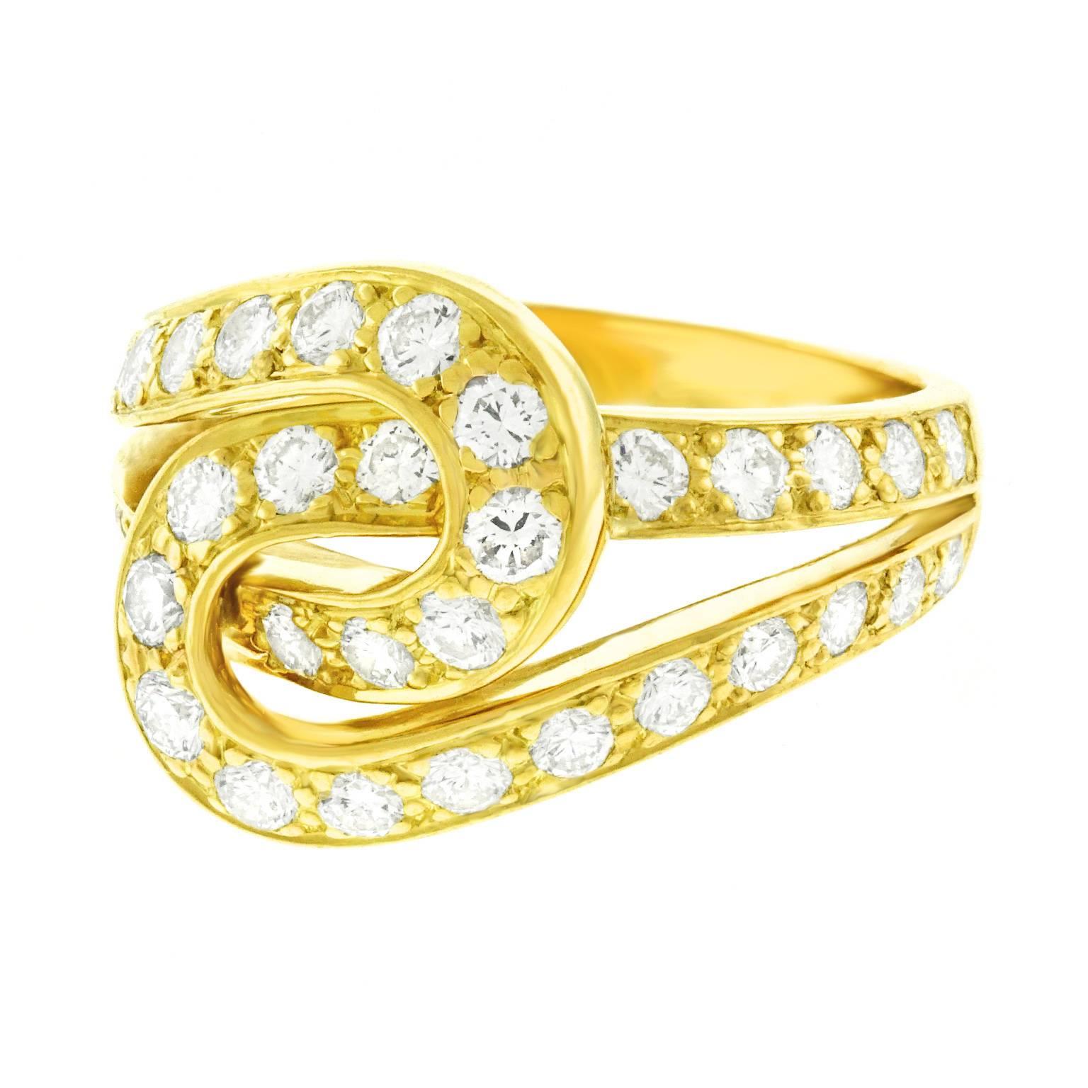 Cartier Diamond-Set Gold Ring In Excellent Condition In Litchfield, CT