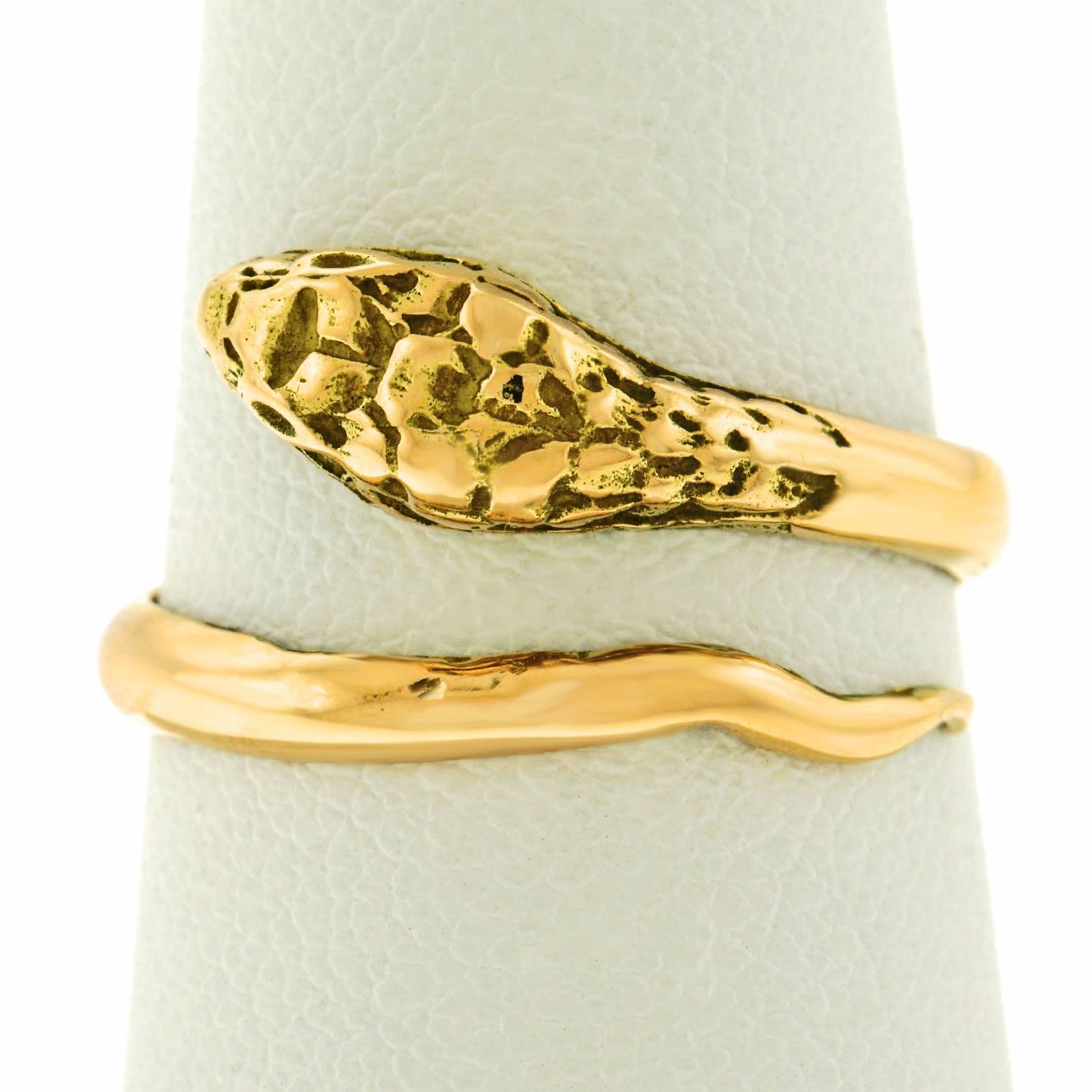 1960s Italian Gold Snake Ring 1