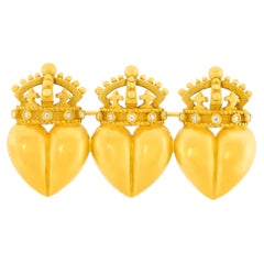 Kieselstein Cord Crown & Heart Brooch