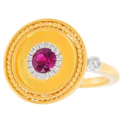 Anello con rubino e diamante Spark