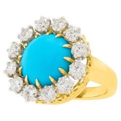 Persian Turquoise and Diamond Ring