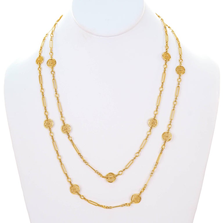 Antique French 44-Inch Gold Filigree Necklace at 1stDibs | french ...