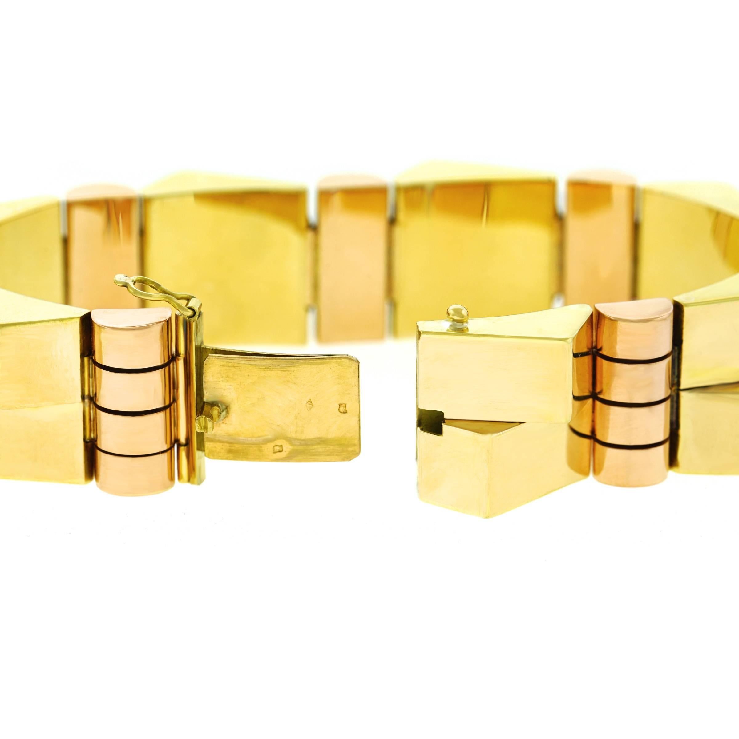 Incredible French Art Deco Gold Bracelet 4