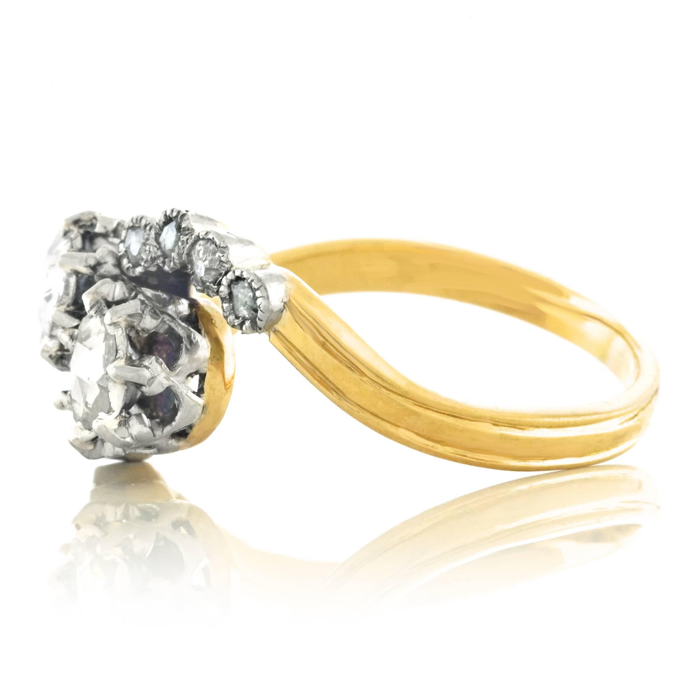 French Art Deco Diamond-Set Gold Ring 3