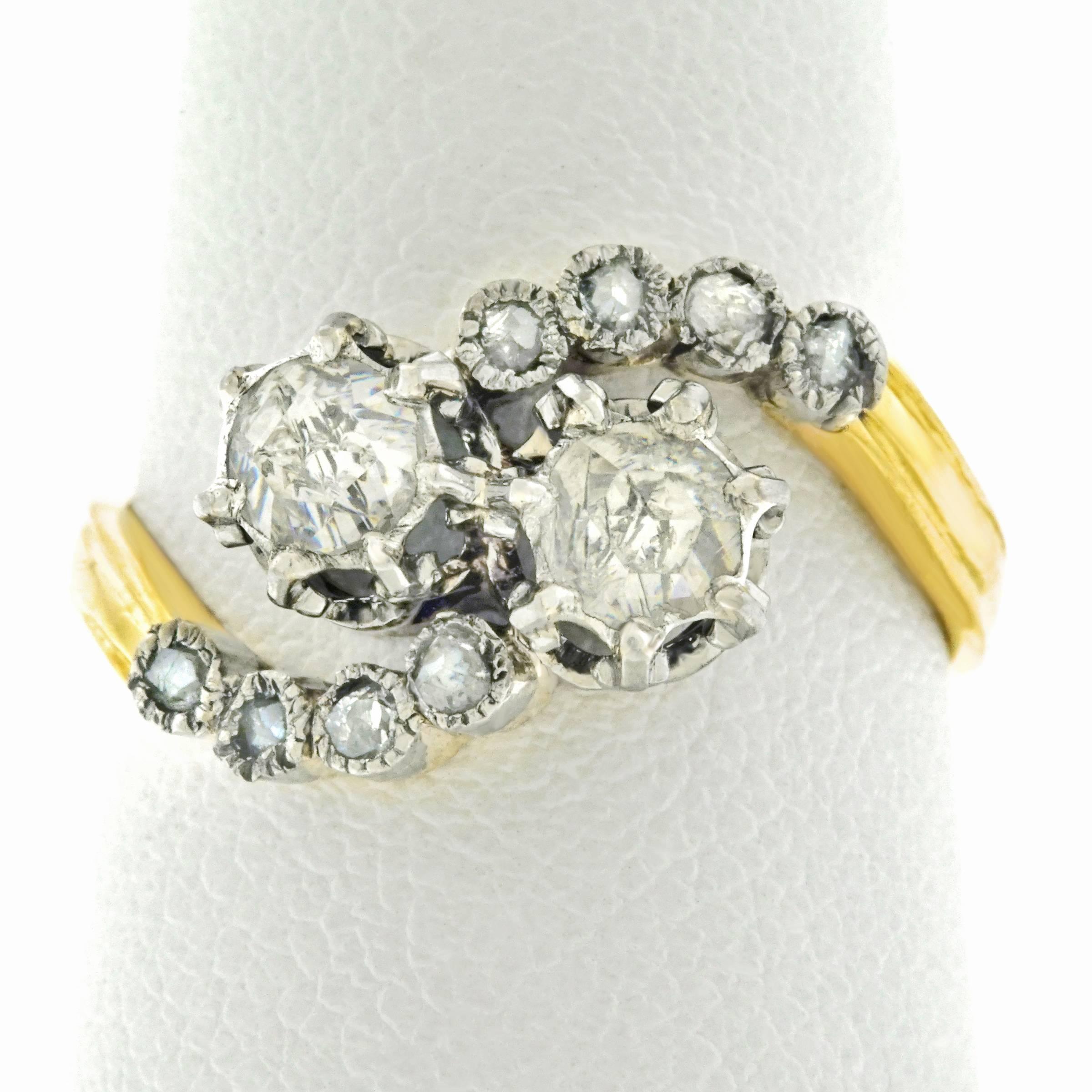 French Art Deco Diamond-Set Gold Ring 4