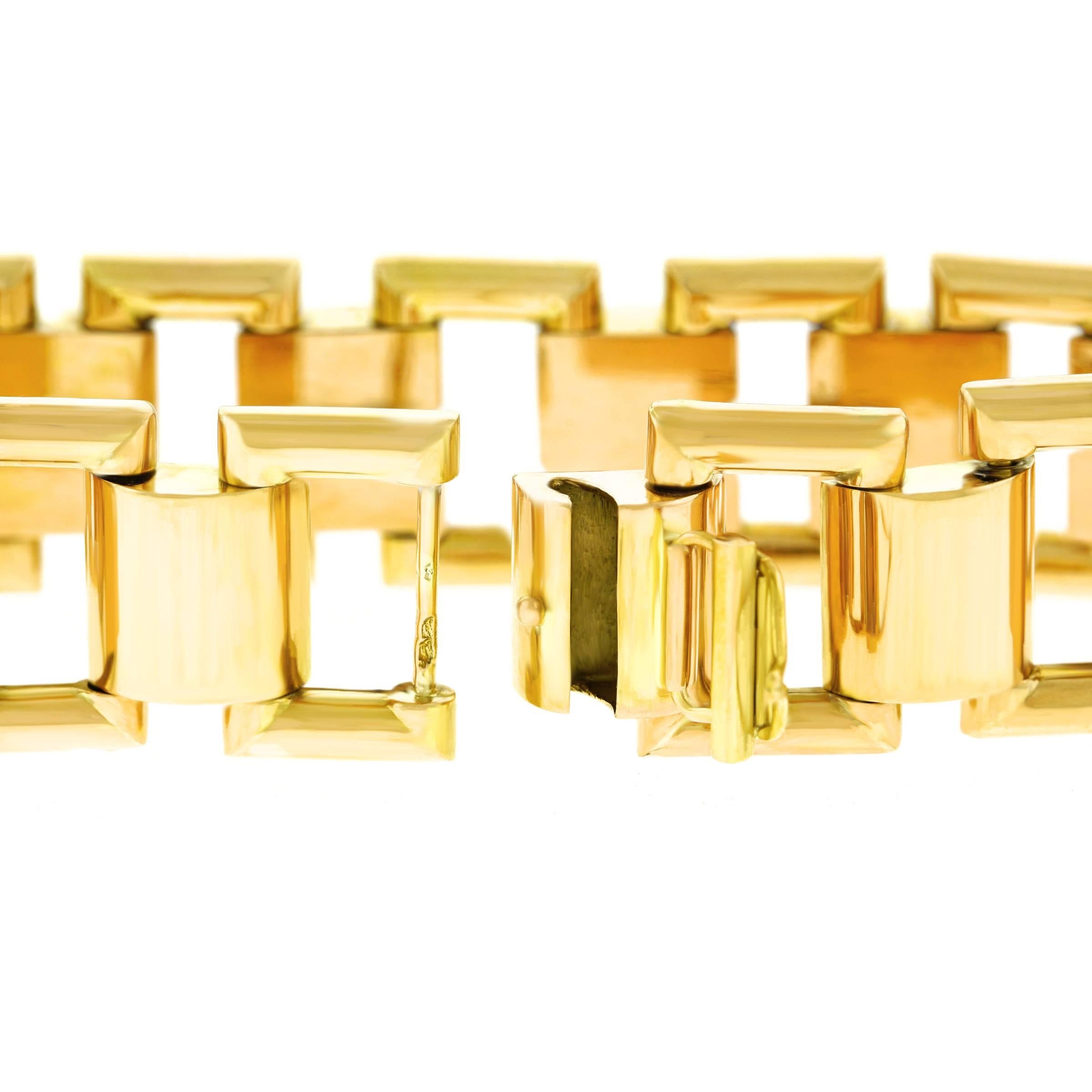 French Art Deco Gold Bracelet 1