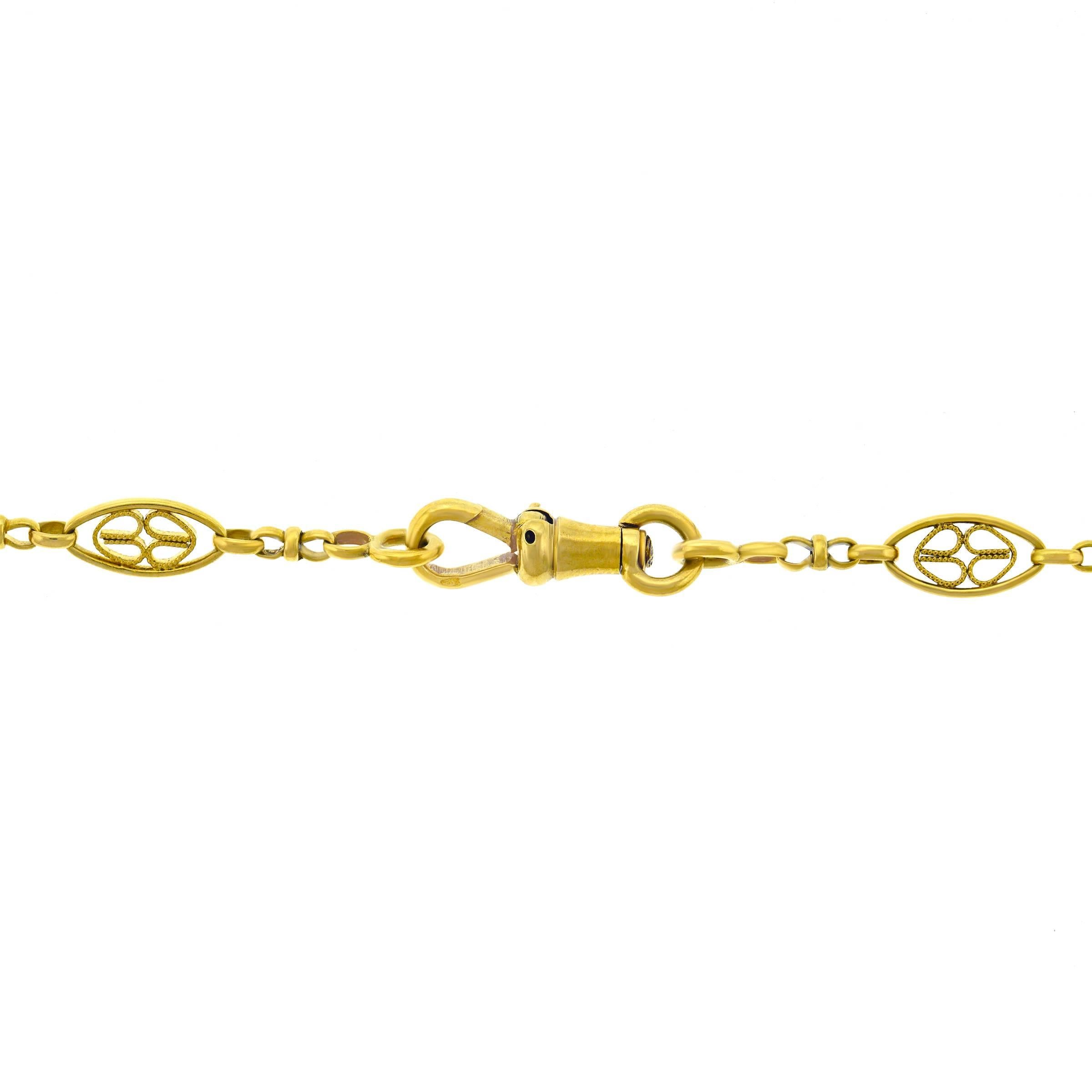 Antike französische 64-Zoll-Gold-Filigra-Halskette im Angebot 3