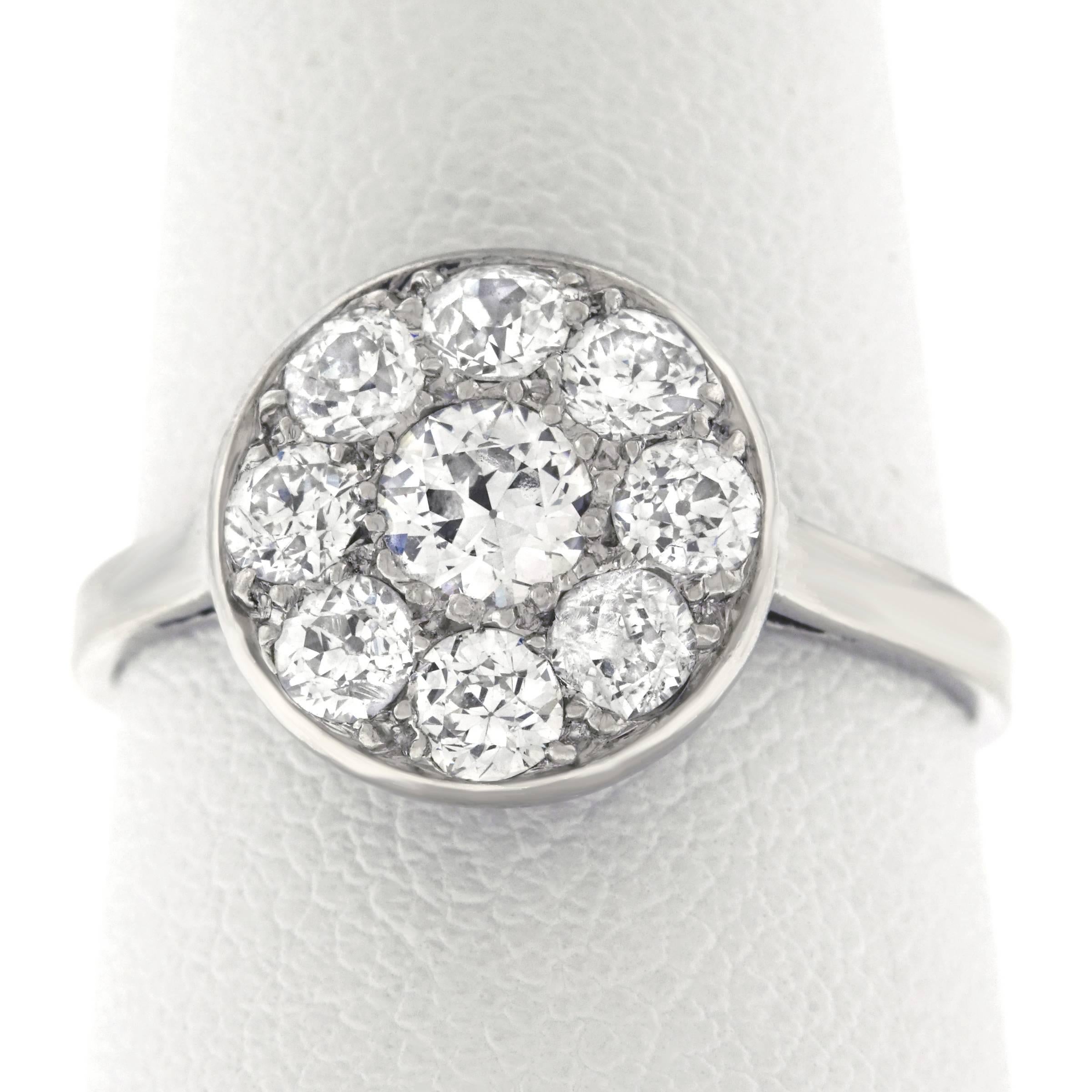 French Art Deco Diamond-Set Platinum Ring 4