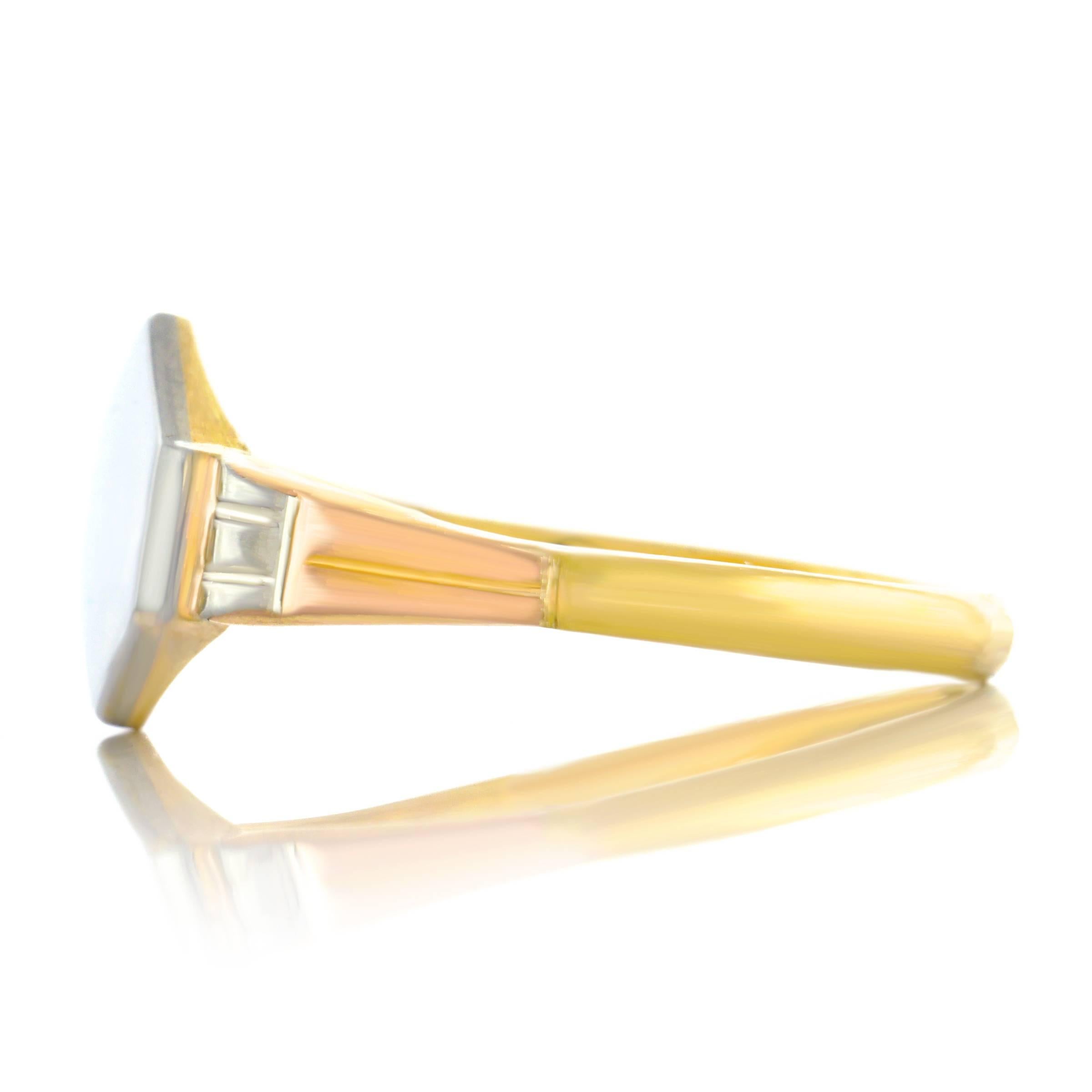 French Art Deco Gold Signet Ring 3