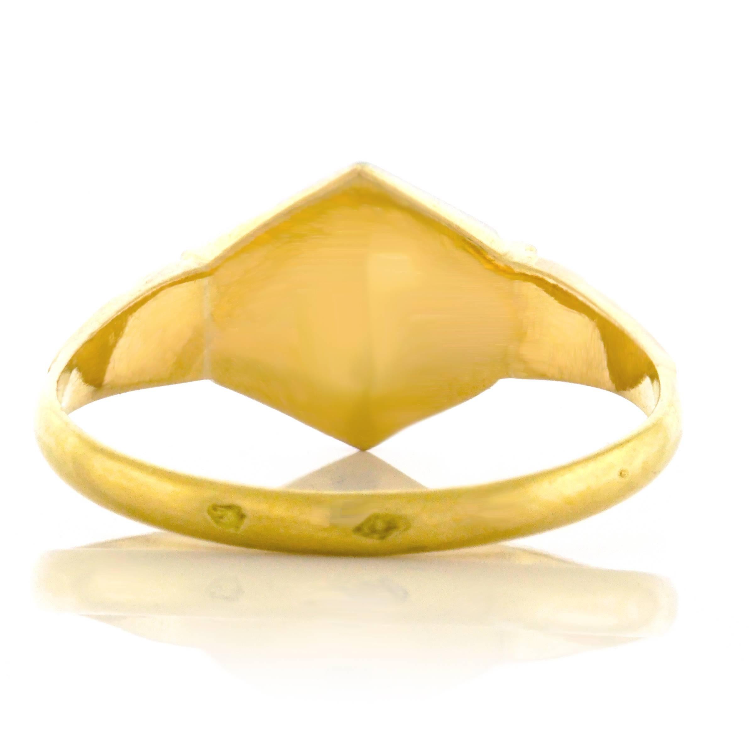 French Art Deco Gold Signet Ring 4