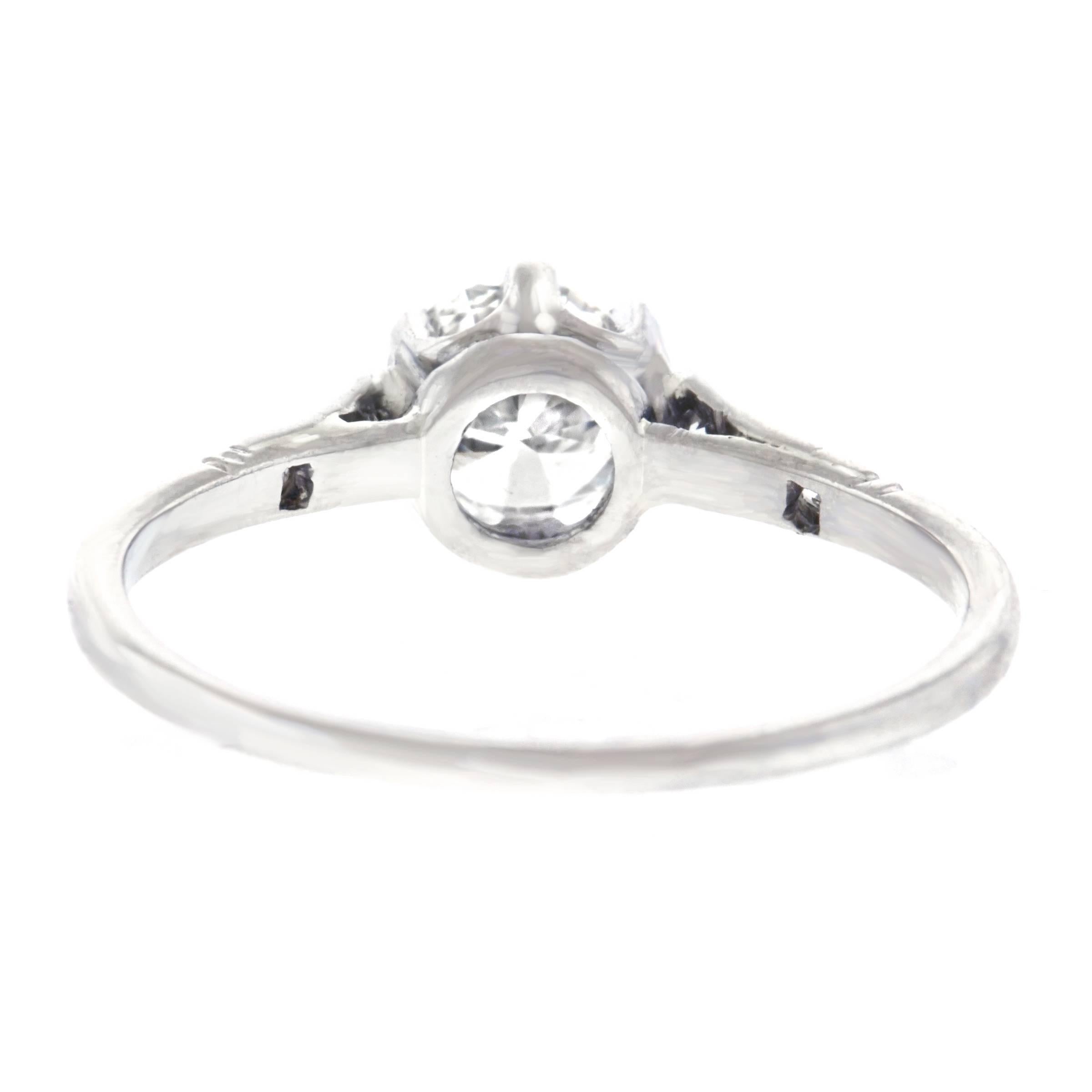 Art Deco Platinum Diamond Engagement Ring 1