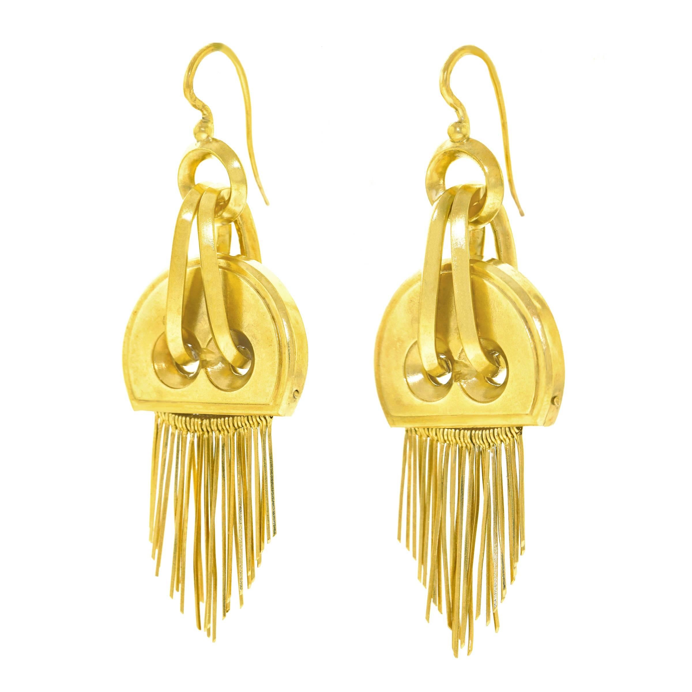 Victorian Antique French Gold Chandelier Earrings