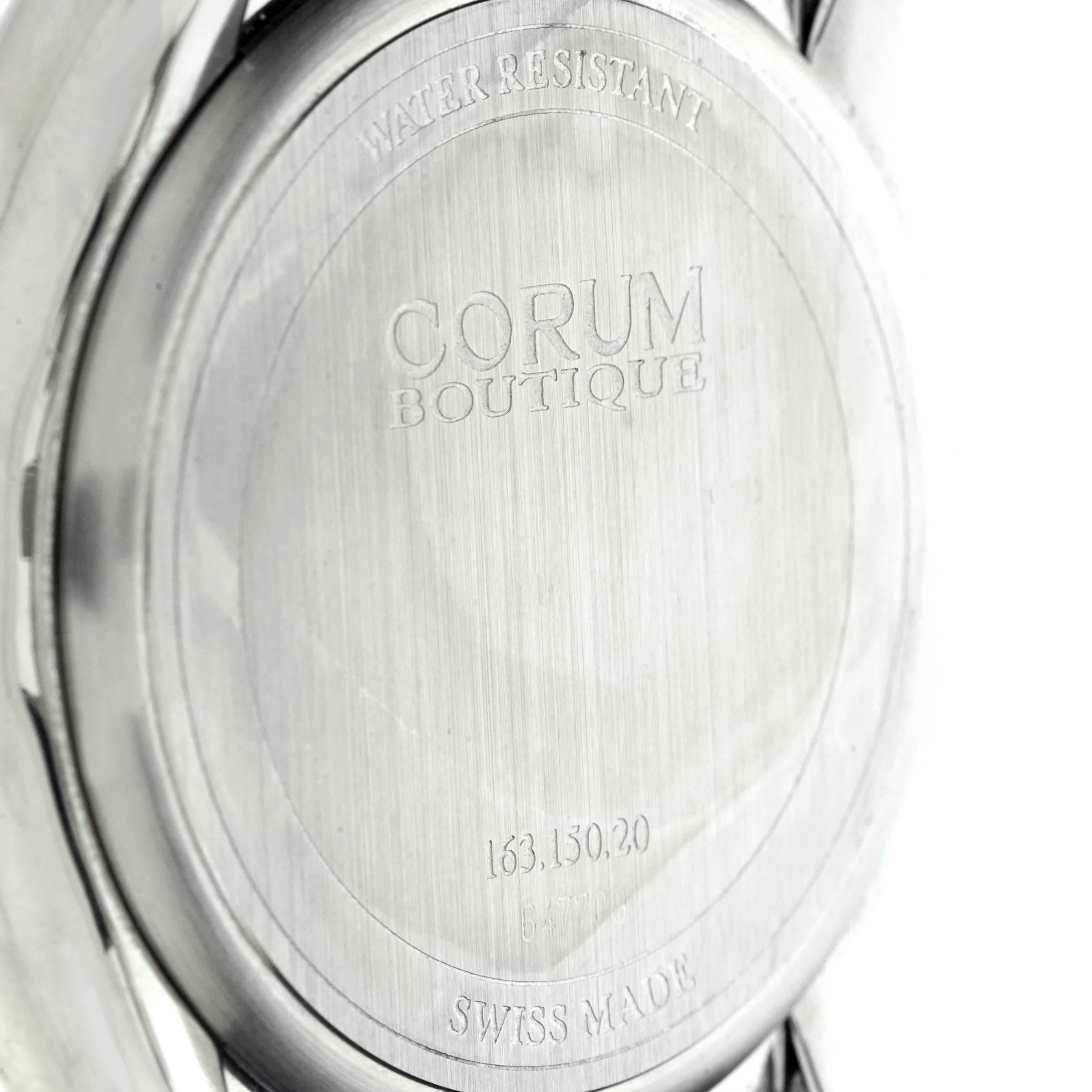 Corum Stainless Steel Large Black Bubble Quartz Wristwatch 1