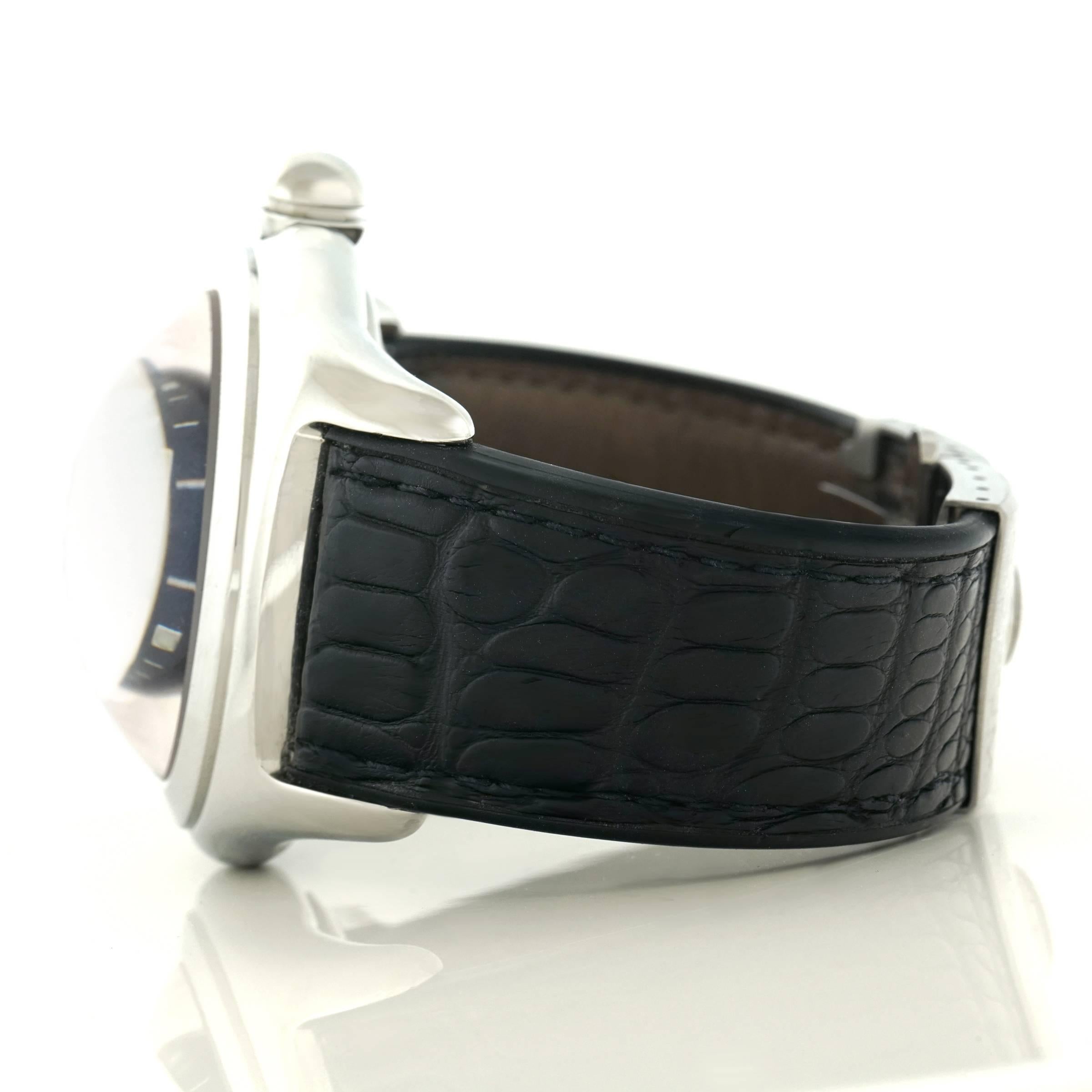 Corum Stainless Steel Large Black Bubble Quartz Wristwatch 4