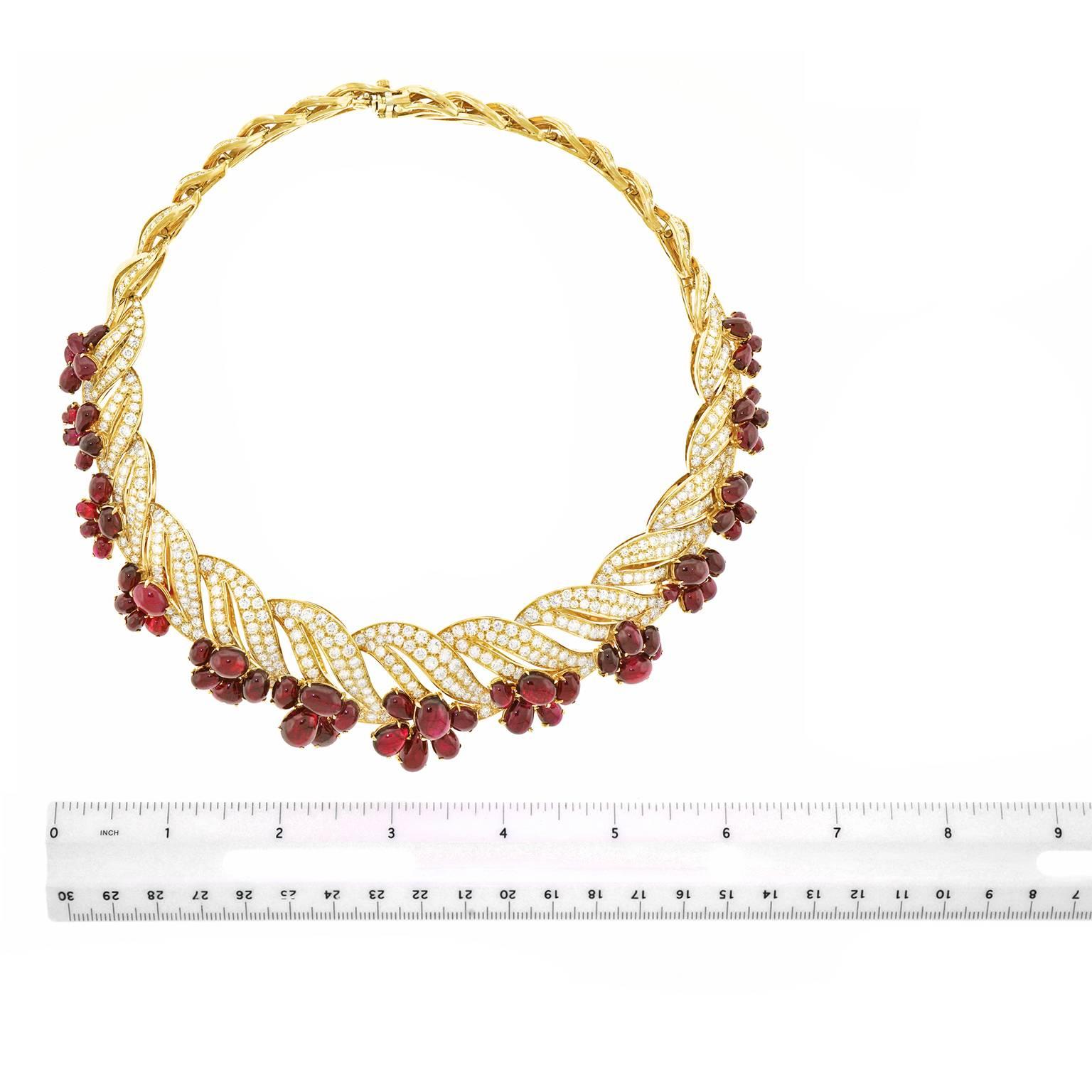 Magnificent Adler No-Heat Ruby and Diamond Gold Necklace 2