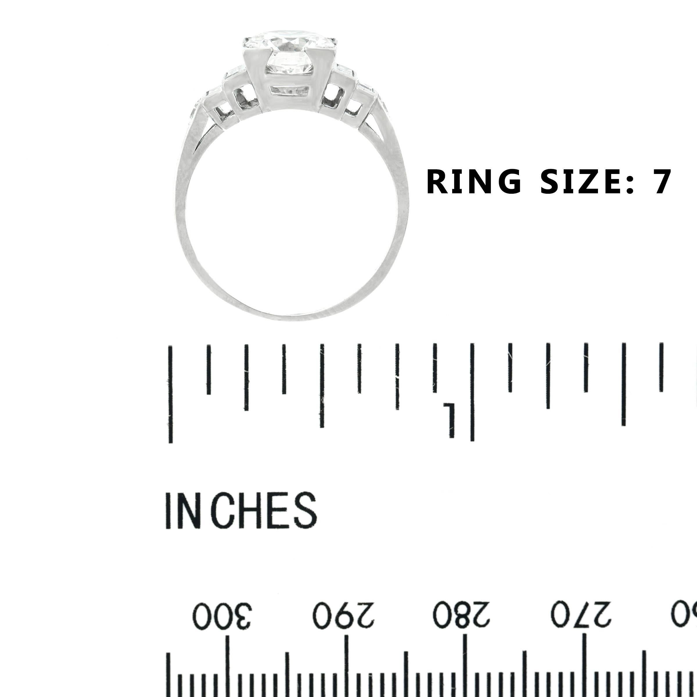 Art Deco 1.46 Carat Diamond Engagement Ring GIA Report 1
