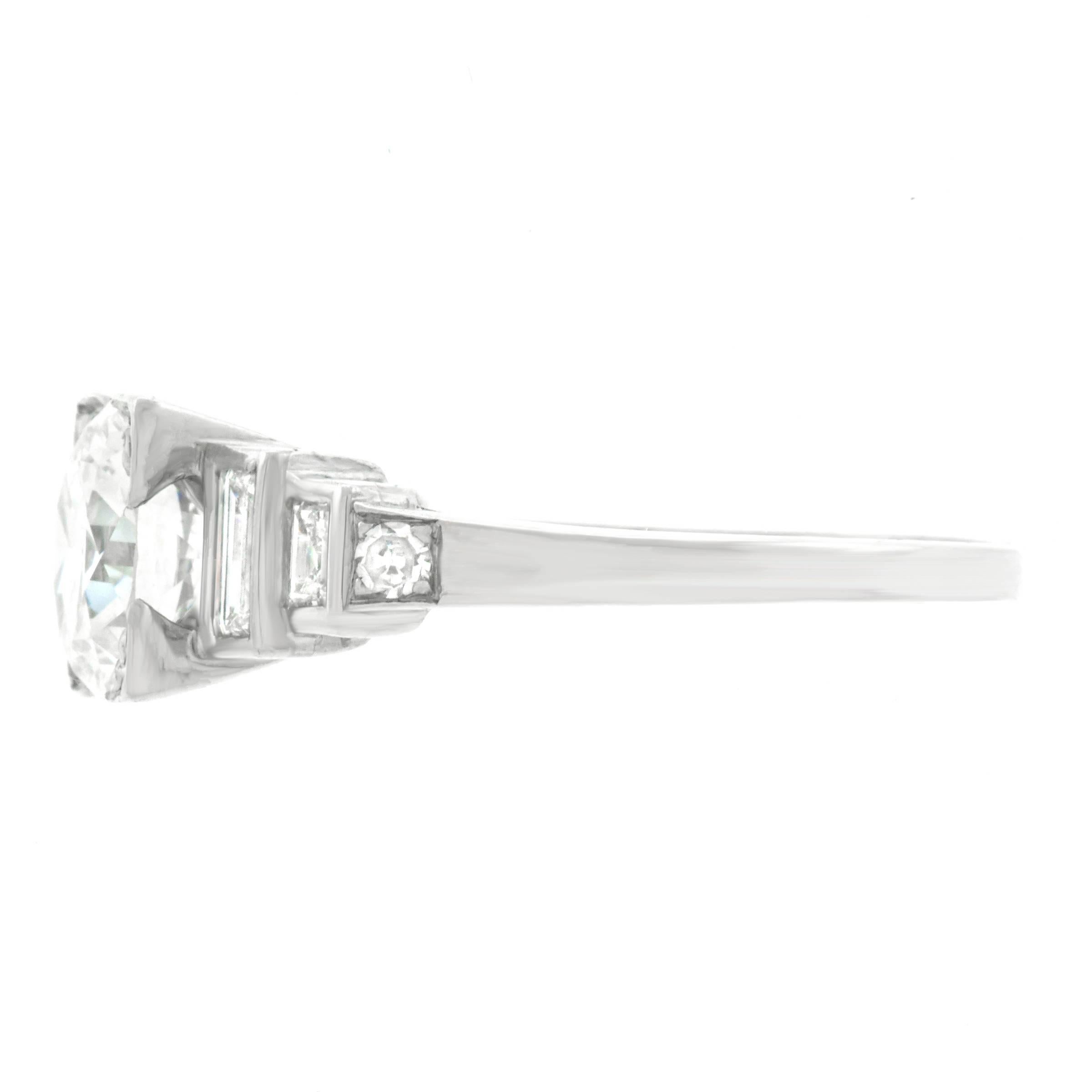 Art Deco 1.46 Carat Diamond Engagement Ring GIA Report 2