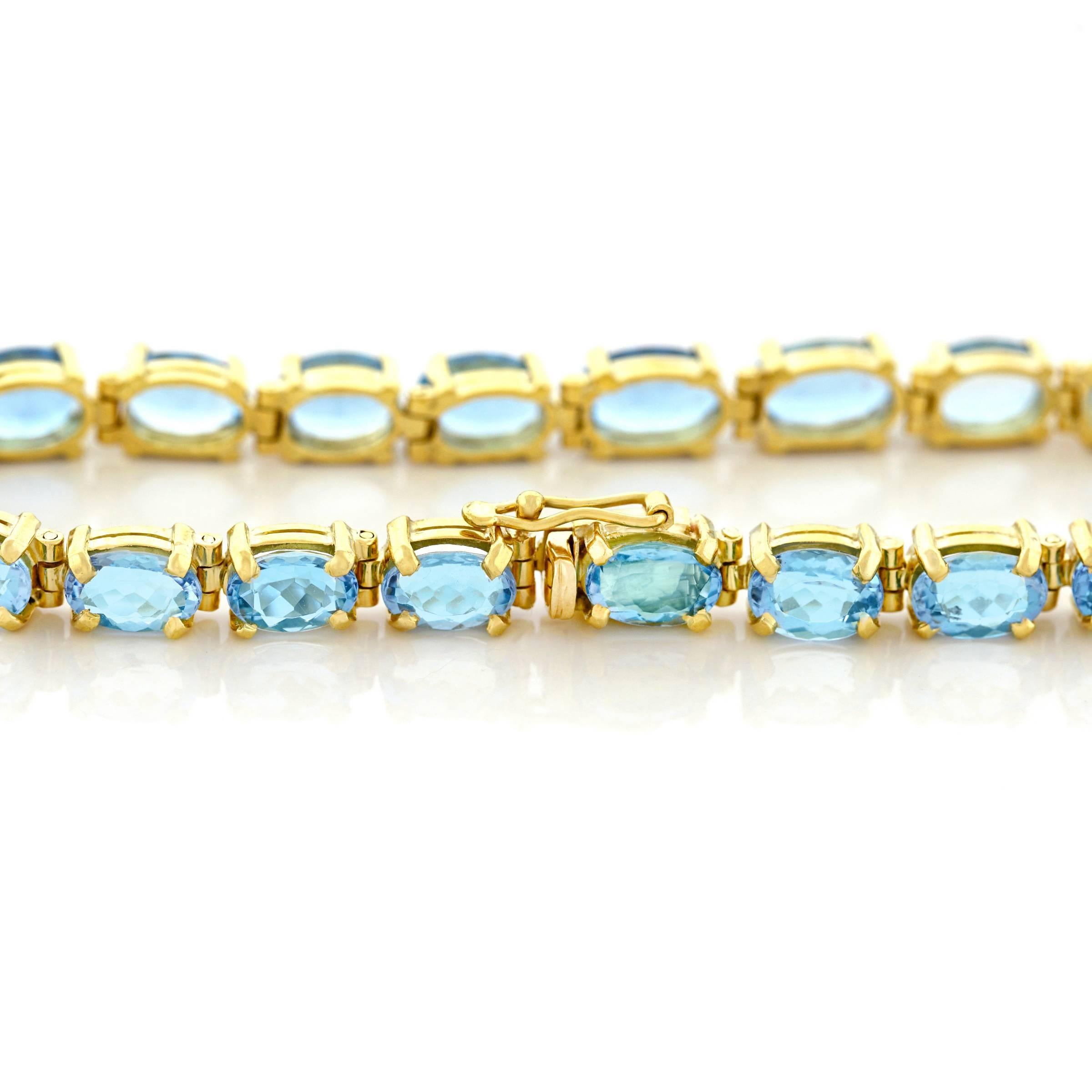 Aquamarine Set Gold Bracelet 1