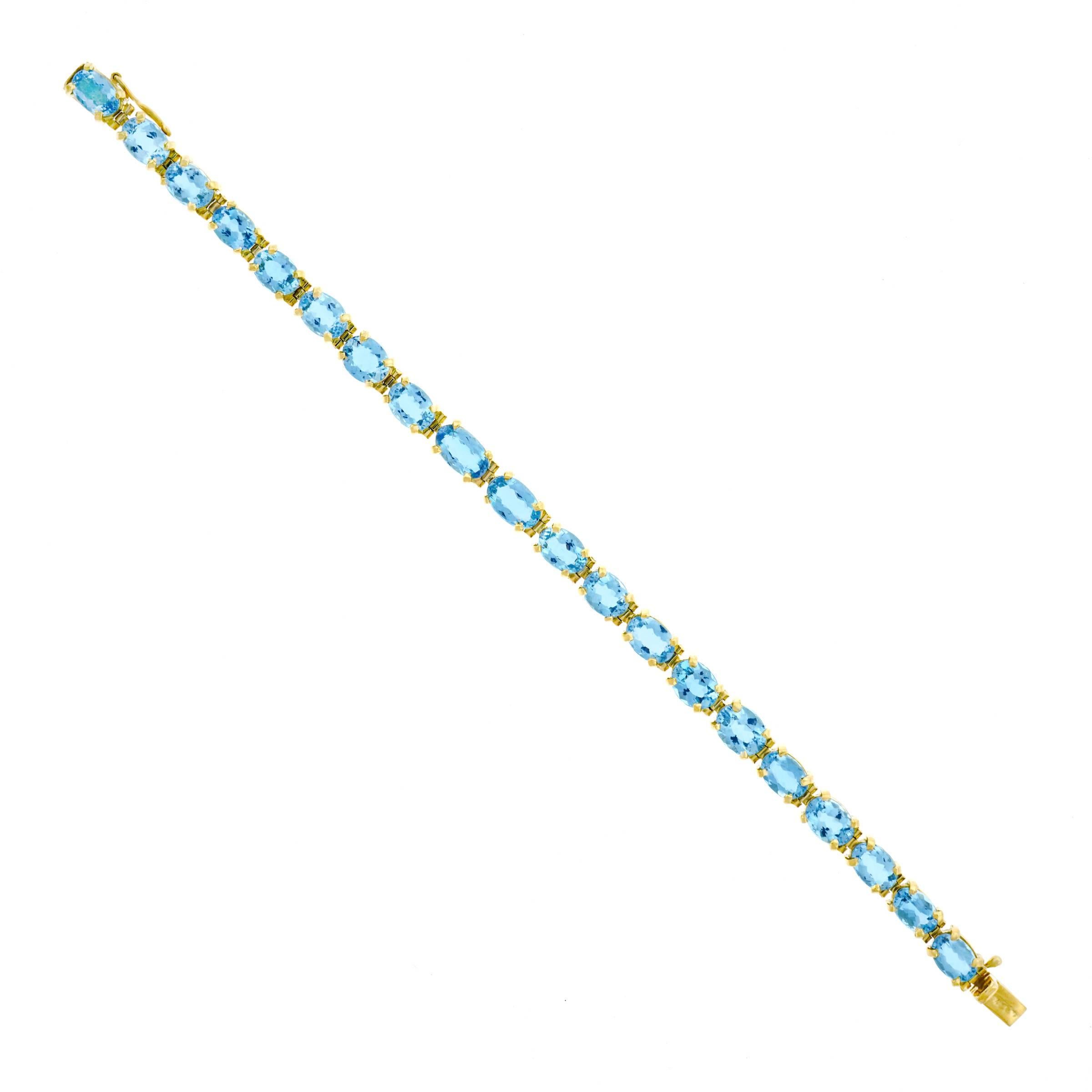 Aquamarine Set Gold Bracelet 6