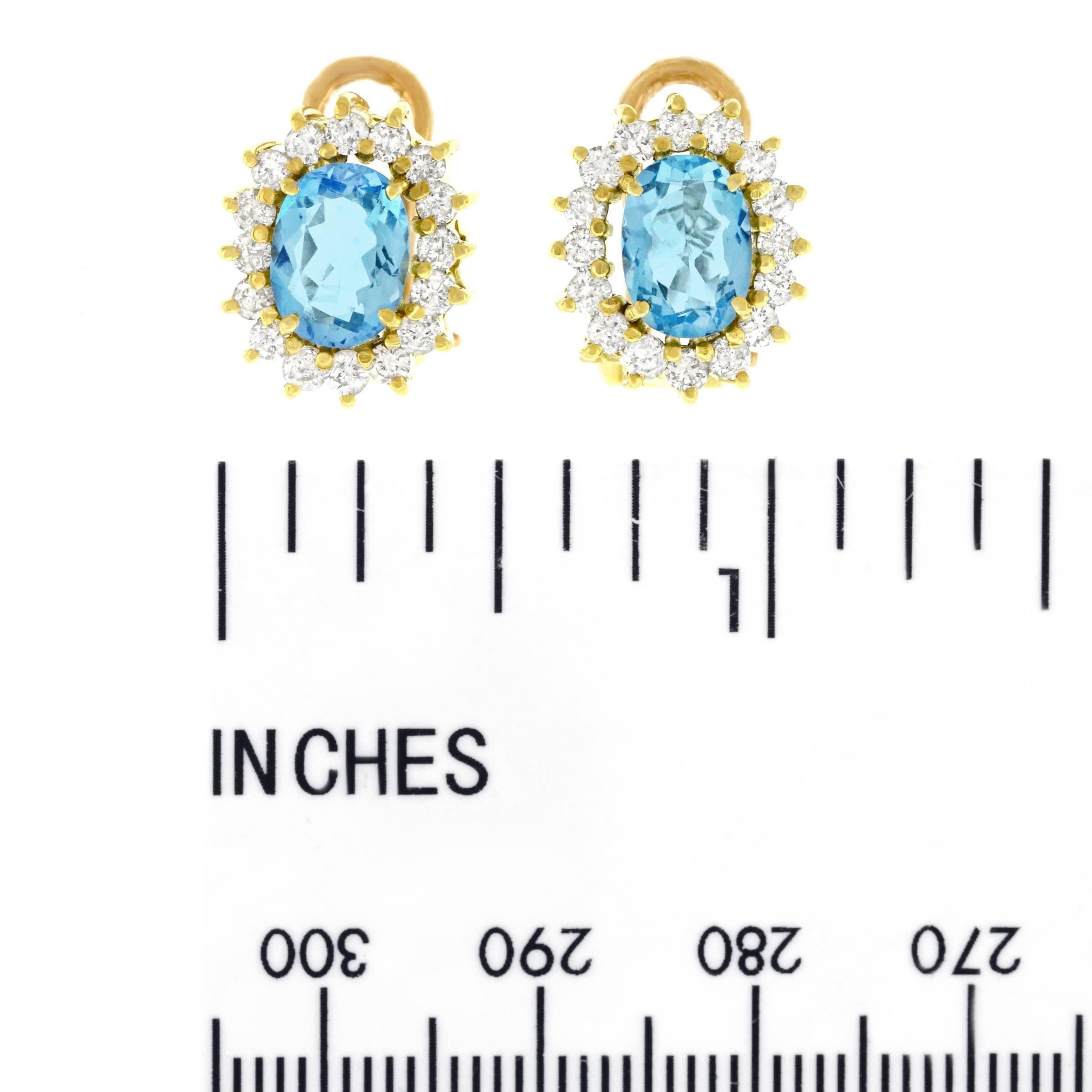 Aquamarine and Diamond-Set Gold Earrings 2
