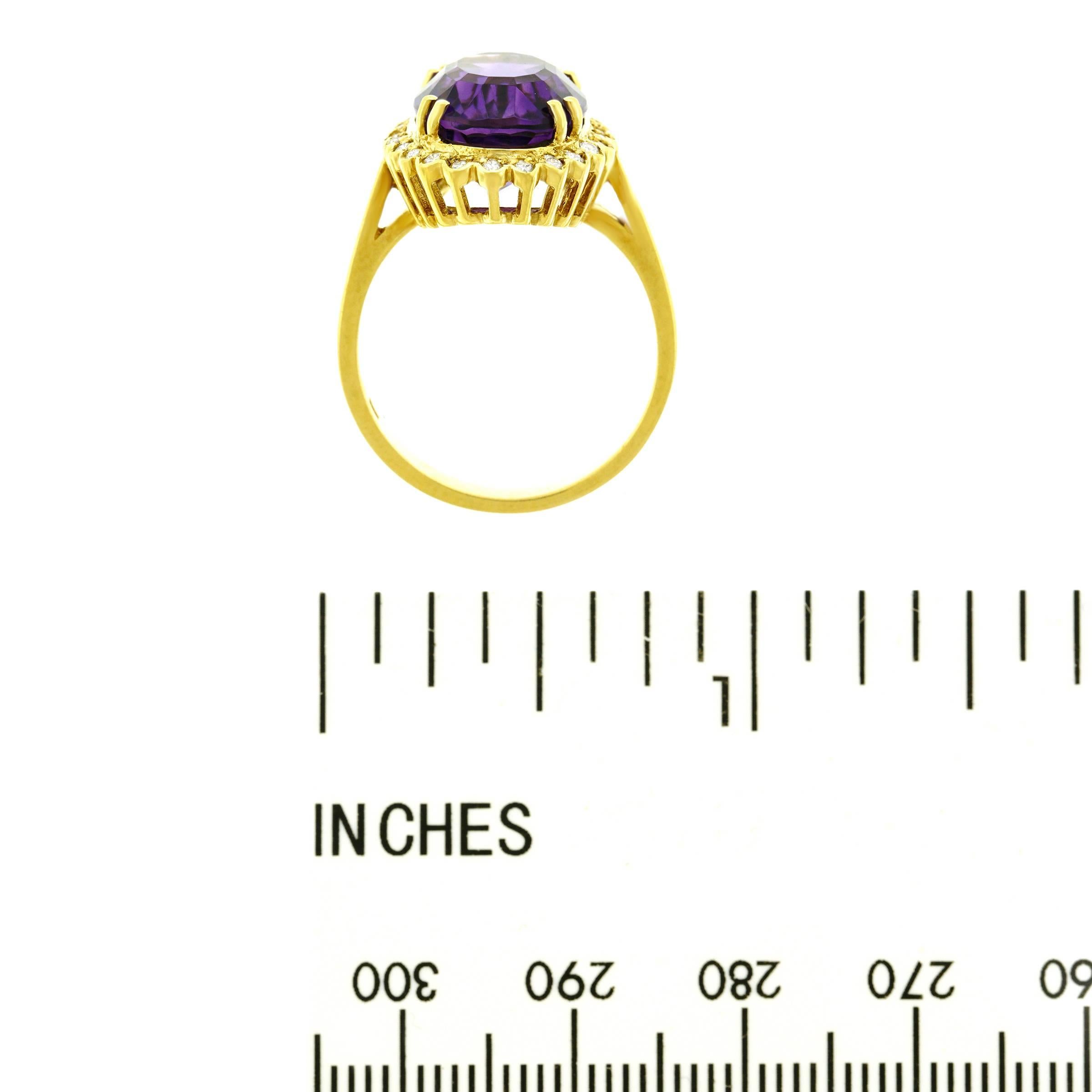 1960s Amethyst and Diamond-set Gold Ring 2