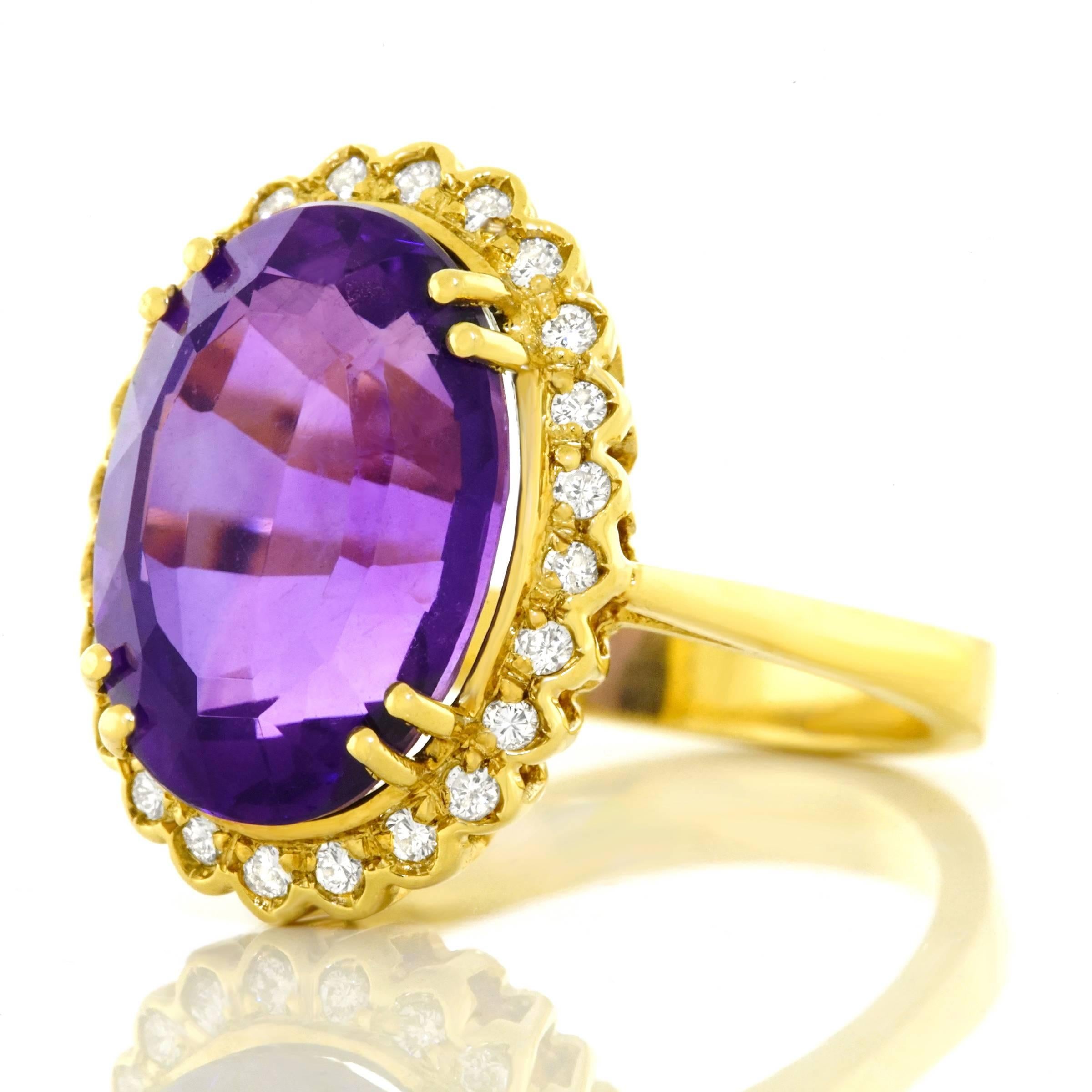 1960s Amethyst and Diamond-set Gold Ring 4